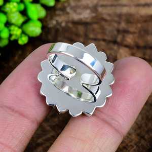 White Buffalo Turquoise Cluster <b>Ring</b> Sterling <b>Silver</b> Boho Western <b>Statement</b> Jewelry - Product Image 3