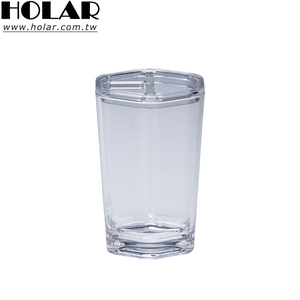 [Holar] Taiwan Made Modern Hexagon <b>Toothbrush</b> <b>Holder</b> Divided Clear Acrylic Plastic <b>Toothbrush</b> Organizer for Hotel - Product Image 1