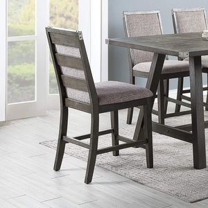Juego de 2 Sillas de Comedor Modernas, Tapizadas en Tela Gris con Cojín de Espuma, para Cocina y Comedor - Product Image 2
