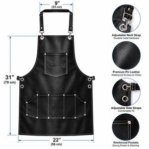 Professional Hairdressing Kitchen Barber Sleeveless Waist Leather Apron for Pet Groomers Eco-Friendly Customized Best - Product Image 6