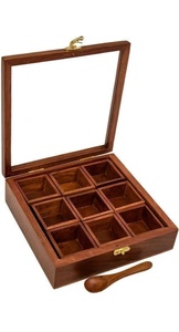 Handmade Wooden Spice <b>Box</b> with Spoon - Product Image 5