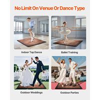 Dalles de sol de gymnastique emboîtables pour entraînement de danse sur sol sec, 52 pièces, 12,4 x 12,4 cm, motif grain de bois marron, en PP+PVC, pour passionnés
