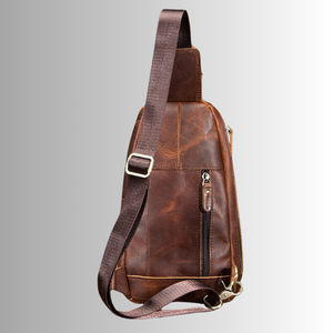 Bolso Bandolera de Cuero Marrón Genuino de Alta Calidad para Hombre - Product Image 5