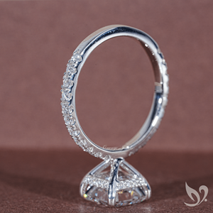 Anillo de Compromiso y Boda con Diamante Cultivado en Laboratorio, Corte Asscher, Certificado IGI de 3 Quilates, con Halo Oculto, Chapado en Oro de Lujo - Product Image 2