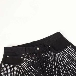 Men's High Waist <b>Wide</b> <b>Leg</b> Pants <b>Sequined</b> Black Casual <b>Trousers</b> Button Fly Midweight Polyester Winter Style Custom Design Men fit - Product Image 3