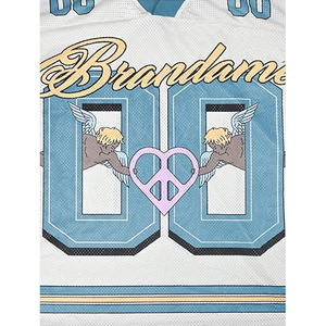 Maillot de football rétro en maille courte de haute qualité pour hommes et femmes, coupe ample et oversize en polyester, idéal pour l'été et le streetwear - Product Image 5