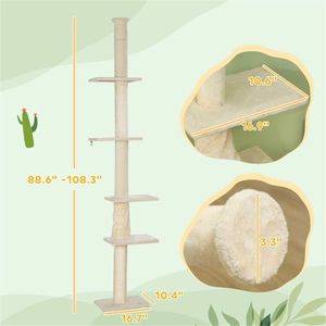 Grande Albero per Gatti da Interno di Lusso con Tiragraffi in MDF e Legno - Product Image 2