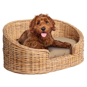 Artex Hai Nam Handwoven Eco-Friendly Soft Rattan Portable Pet Bed for Dogs/Cats/Rabbits <b>Removable</b> Washable Cushion - Product Image 1