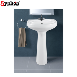 Le meilleur vendeur au monde propose un lavabo en céramique blanche de qualité standard au design attrayant avec piédestal au prix le plus bas - Product Image 1