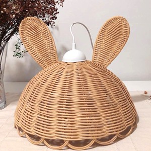 Rabbit shaped rattan pendant <b>lights</b> premium quality kids lamp <b>cover</b> decorative <b>light</b> shade - Product Image 5