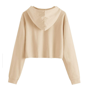 Sweat à capuche en molleton 100% coton épais pour femme, coupe oversize carrée et courte, épaules tombantes, haute qualité, personnalisable, vente en gros - Product Image 6