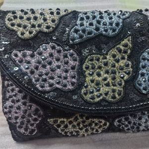 Bolso de Mano Tipo Clutch de Lujo Hecho a Mano con Cuentas y Mariposas para Mujer, Bolso de Fiesta Negro con Lentejuelas, Bolso de Mano para Boda Bordado con Cristales - Product Image 2
