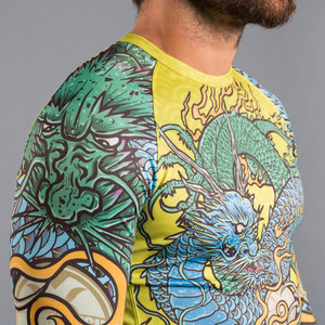 Rashguards de BJJ à manches courtes imprimés par sublimation intégrale, logo de surf personnalisé, t-shirt de compression MMA - Product Image 3
