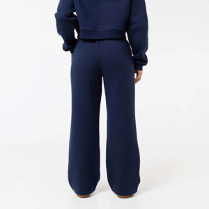 Conjunto Deportivo de Pantalones y Sudadera con Capucha Extra Grande para Mujer, Color Azul Oscuro, 100% Algodón Ecológico, Lavado Ácido, Largo Completo - Product Image 5