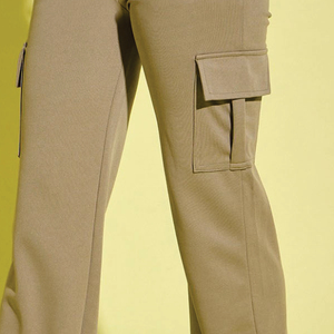 Top Trending Product Workout Clothing <b>Women</b> Cargo Pants for Sale <b>Women</b> Stretchable Solid Color Streetwear Cargo Pants - Product Image 4