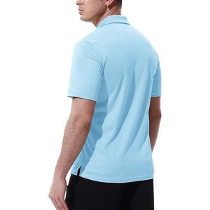 เสื้อโปโลชาย 100% ผ้าฝ้ายโพลีเอสเตอร์ คุณภาพสูง เสื้อผ้ากีฬา เสื้อโปโลตีกอล์ฟ เสื้อยืดพิมพ์โลโก้ตามสั่ง สำหรับเสื้อผ้าผู้ชาย สีฟ้าอ่อน - Product Image 2
