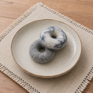 Mahaguthi <b>Craft</b> with Conscience Custom <b>Wool</b> Felting Donut Dough Toy Handmade Educational <b>Craft</b> Toy 3-6 Years Unisex 2.5x6.5cm - Product Image 1