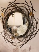 Miroir mural en verre irrégulier moderne, forme carrée, design sans cadre, finition dorée artistique, mariage