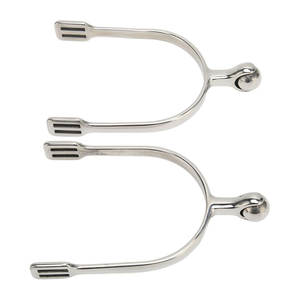 Éperons à cheval en acier inoxydable à boule lisse, éperons anglais et western pour cowboy, accessoires d'équitation HASHIR INTERNATIONAL - Product Image 1