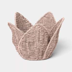 Panier de rangement en rotin tressé à la main en forme de tulipe, panier décoratif écologique pour le salon, organisateur multi-usages pour la décoration de la maison - Product Image 1