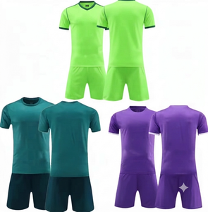 Camiseta de Fútbol Unisex Personalizada al por Mayor para Niños, Cuello Redondo, Manga Corta, Cintura Elástica, Tejido de Malla de Spandex/Poliéster de Secado Rápido - Product Image 1