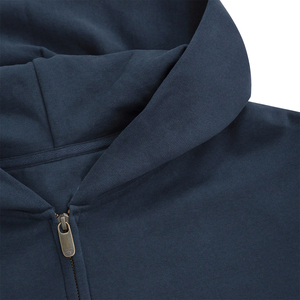 เสื้อฮู้ดดี้ผู้ชายสำหรับฤดูหนาว 330 GSM สีกรมท่า แขนยาว ซิปหน้า สไตล์ลำลอง ผ้าฟลีซ พิมพ์ลายได้ มีกระเป๋าเสื้อ ปรับแต่งได้ - Product Image 5