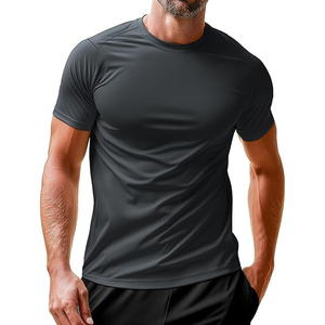 Men sporty fit athletic shorts sleeve t <b>shirts</b> <b>100</b>& <b>polyester</b> Moisture Wicking Quick Dry t <b>shirts</b> - Product Image 1