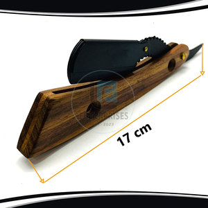 Anti Slip Grip Wholesale Stainless Steel Wood Handle <b>Straight</b> Shaving <b>Razors</b> for Men High Quality Barber Shop Use Made Pakistan - Product Image 3