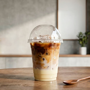 Transparent PP Plastic <b>Cup</b> with Dome Lid 12/16/22oz Round Disposable <b>Cups</b> for <b>Cold</b> Beverages Coffee Tea Juice - Product Image 1