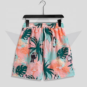 Shorts de Playa para Hombre con Estampado Floral, Cintura Media, Cordón Ajustable, Secado Rápido, Poliéster, con Bolsillos Laterales - Product Image 3