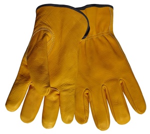 Gants de travail en cuir jaune résistants aux chocs, antidérapants, lavables en machine, gants de sécurité multi-usages - Product Image 2