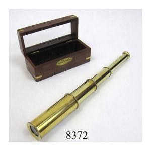 Telescopio de latón promocional telescopio de extracción náutica con caja de madera moderna telescopio náutico hecho a mano indio suministros Prom - Product Image 1