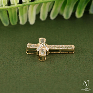Colgante de Cruz de Moissanita con Engaste de Bisel Chapado en Oro Rosa, Collar con Doble Cruz de Plata de Ley 925, Joyería Unisex - Product Image 3