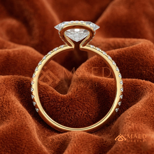 แหวนหมั้นทองคำขาว 14K ทรงวงรีประดับโมอิสซาไนต์ทรงโอวัล พร้อมวงแหวนแต่งงานแบบฝังเพชร ดีไซน์หรูหราสำหรับเจ้าสาว สินค้าอินเทรนด์จากสหรัฐอเมริกา - Product Image 3
