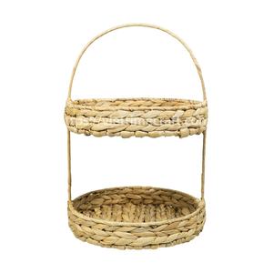 Bandeja Tejida de 2 Niveles de Jacinto de Agua, Bandeja de Servicio y Exhibición Natural Hecha a Mano, Venta al por Mayor de Artesanía de Vietnam - Product Image 5