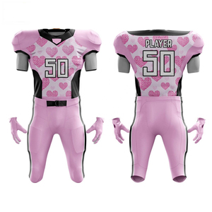 Customized 100% Polyester Men's American Football Uniform High Quality Breathable Quick Dry Plus Size Short Sleeves Set Style - Product Image 5