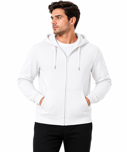 Custom Streetwear Zip Up Hoodie Men Premium Heavyweight Fleece Full <b>Zipper</b> <b>Sweatshirt</b> Private Label Manufacturer Wholesale OEM - Product Image 5