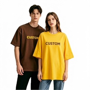 T-shirts O-College de haute qualité pour femmes et hommes, coupe ample, manches régulières, col rond, polyester/coton, respirant, 300 GSM - Product Image 2