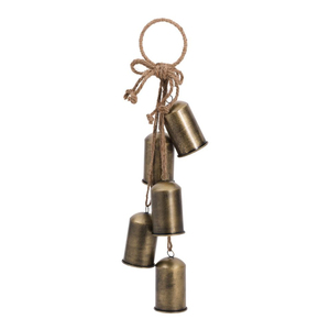 Rustic Christmas <b>Cow</b> <b>Bells</b> Cluster Handmade Antique Gold Finish Iron Jingle <b>Bells</b> on Jute Rope for Farmhouse Home Holiday - Product Image 4