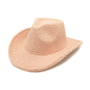 Nuevo Sombrero Fedora de Felpa Sherpa Ancho, Estilo Vaquero Occidental, Clásico de Invierno, con Ala Curva, Cálido, Tipo Panamá/Jazz - Product Image 2