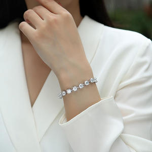 Bracelet tennis en argent sterling 925 certifié GRA, serti de moissanite VVS taille ronde, 3mm, 4mm, 5mm, 65mm, style hip-hop, vente en gros - Product Image 5