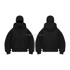 Custom Double Layer <b>Ninja</b> Balaclava <b>Hoodie</b> Heavy Weight Zip Fleece Mask Manufacturers Embroidered Cotton <b>Hoodie</b> - Product Image 1