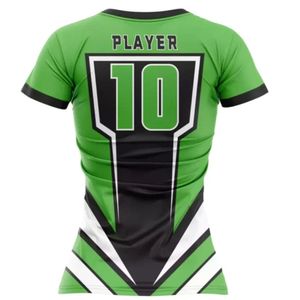 Camiseta de Fútbol para Mujer Verde y Negra de Manga Corta con Detalles Blancos, Ropa Deportiva Transpirable para Entrenamiento - Product Image 2