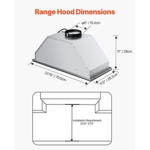 Cappa da cucina a incasso da 30 pollici 800CFM in acciaio inossidabile con luci LED e controllo touch gestuale - Product Image 6