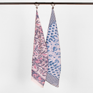 Handmade Cotton <b>Square</b> Handkerchief Floral Print Bandana <b>Scarf</b> Breathable Eco-Friendly Casual Wear Spring Summer Unisex Kerchief - Product Image 2