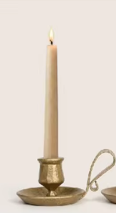 Golden <b>Brass</b> <b>Candlestick</b> <b>Holder</b> with Tray Heat Resistant for Home Decoration - Product Image 1