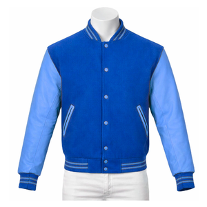 Veste varsity matelassée unisexe, col mandarin, tissu en toile, coupe régulière, manches longues, extérieur en laine/viscose, coupe-vent, à capuche, hiver - Product Image 2
