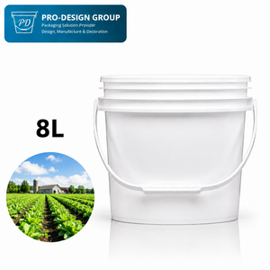8L Plastic Agricultural Bucket with <b>Flat</b> Lid for Farm Use, Leakproof Storage Solution - Product Image 1