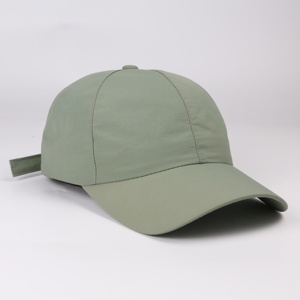 Casquette de baseball unisexe verte unie à 6 panneaux, ajustement réglable, style décontracté, tissu sergé avec logo personnalisé - Product Image 3