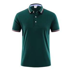 เสื้อเชิ้ตผู้ชายดีไซน์ใหม่ระดับไฮเอนด์ สไตล์ลำลอง สำหรับกอล์ฟและกีฬาอื่นๆ ผ้าแคนวาส ระบายอากาศได้ดี ปักโลโก้ได้ตามต้องการ คอเสื้อหลากสี แขนสั้น - Product Image 5